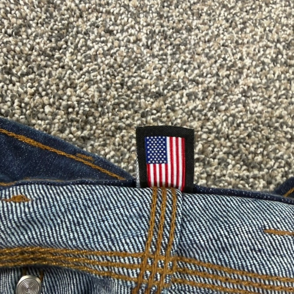 Origin USA Maine Made Dark Wash Straight Leg Fit Indigo Wash Denim Jeans Mens 34 - Picture 8 of 13